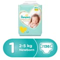 Pampers Premium Care , Size 1 (Newborn, 2-5Kg) 136Pc