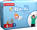 Bambi Baby Diapers Jumbo Size 6 40Pc