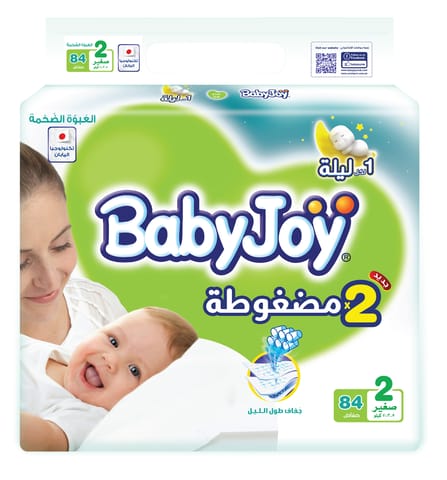 Babyjoy Compressed Diapers, Size 2 84Pc