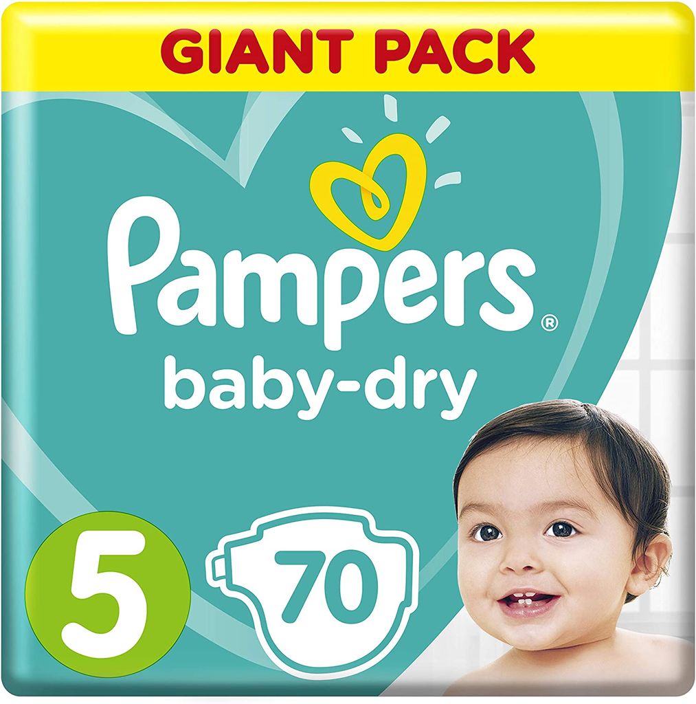Pampers Baby-Dry Diapers, Size 5 (11-16Kg) 70Pc