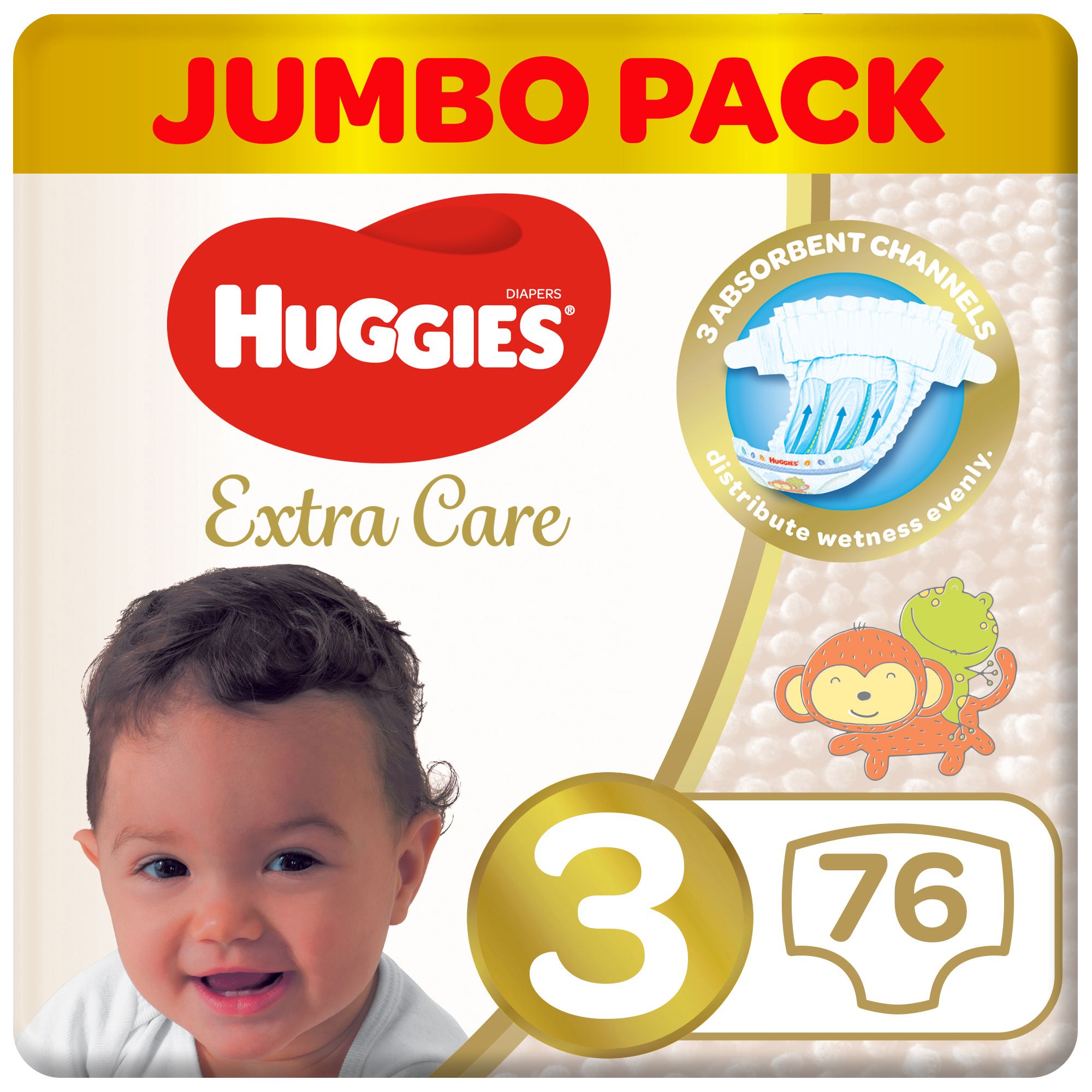 Huggies Extra Care, Size 3 76Pc