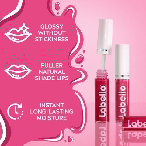 LABELLO Lip Oil, Moisturising Lip Care, Pink Rock, 5.5 ml