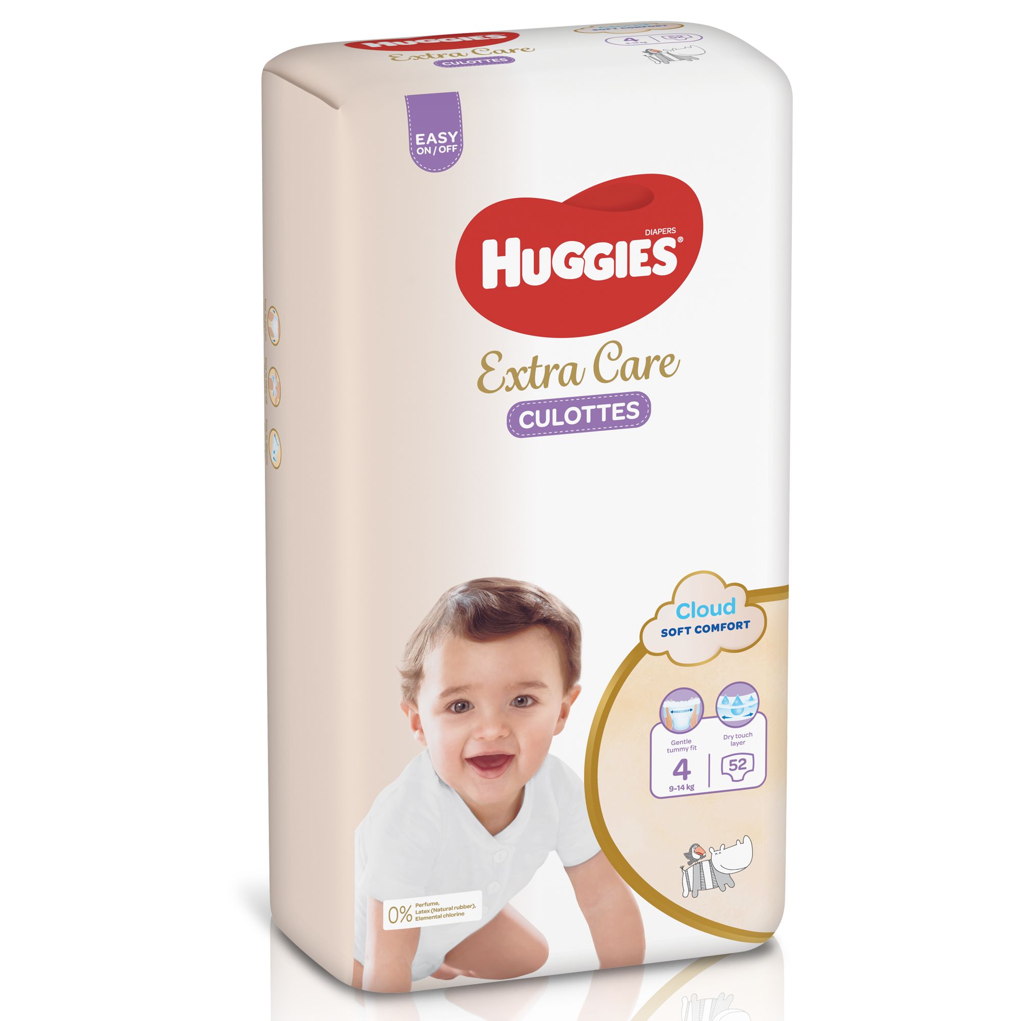 Huggies Extra Care Culottes, Size 4, Jumbo Pack, 52 Pants
